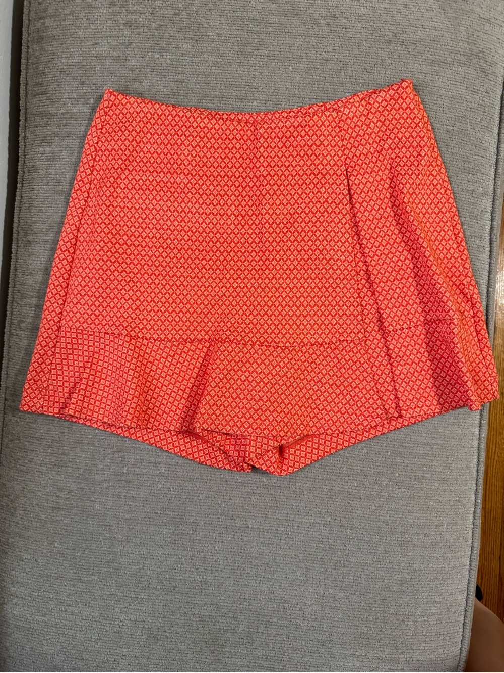 CAbi Coral Printed Skort with Ruffle Trim